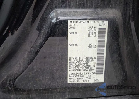 2018 Nissan Altima 2.5/S/Sv/Sl/Sr from USA, damaged, VIN 1N4AL3AP2JC166406